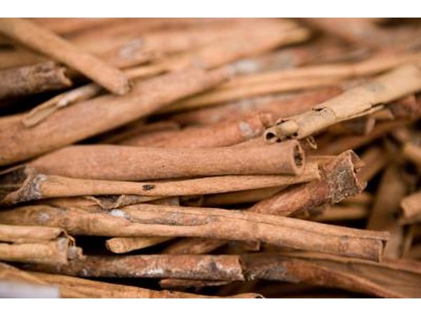 A close up of cinnamon sticks.