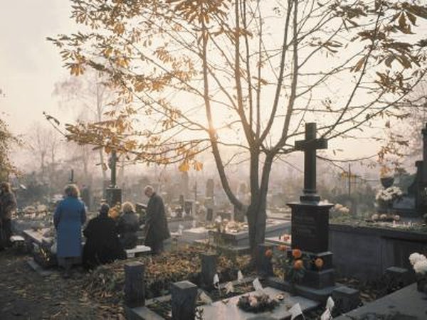 Family at cemetery