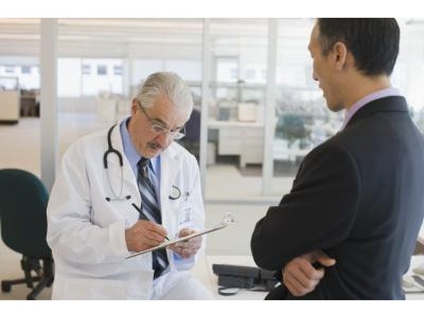 Man talking with doctor