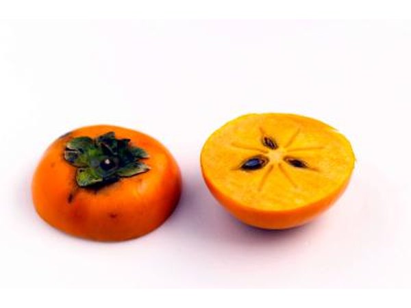 Persimmon cut in half.