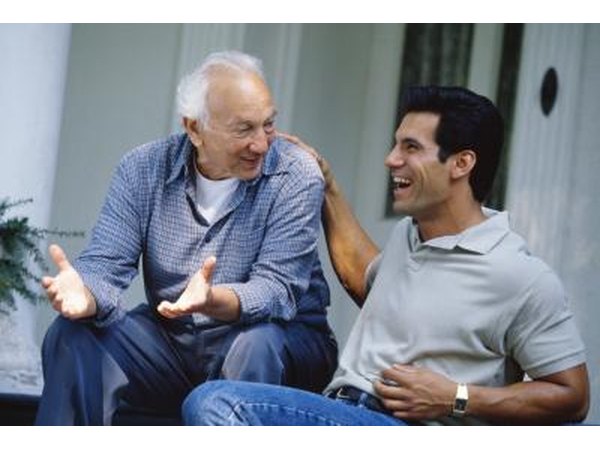 balding father with his son