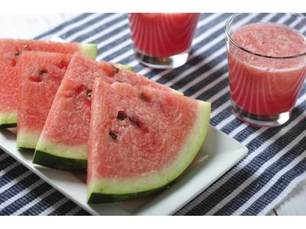 Watermelon juice reduces water retention.