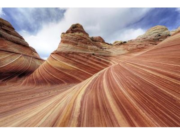 "The Wave" in Arizona is an example of wind erosion.