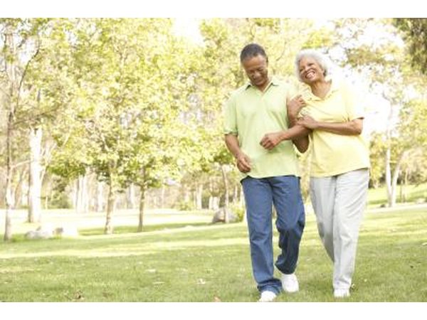 Couple walking for exercise
