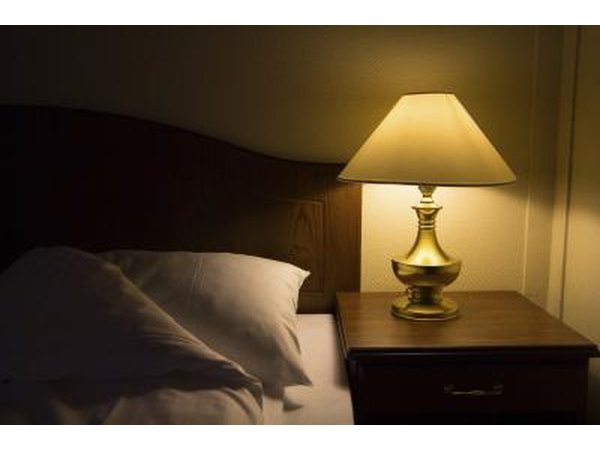 Lamp on bedside.