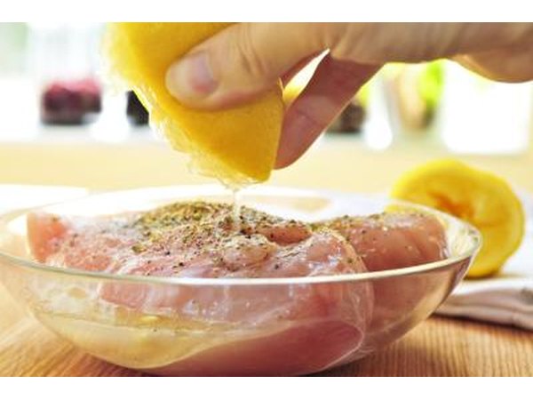 season meats with lemon juice