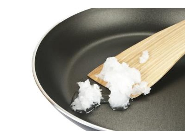 Cooking with coconut oil.