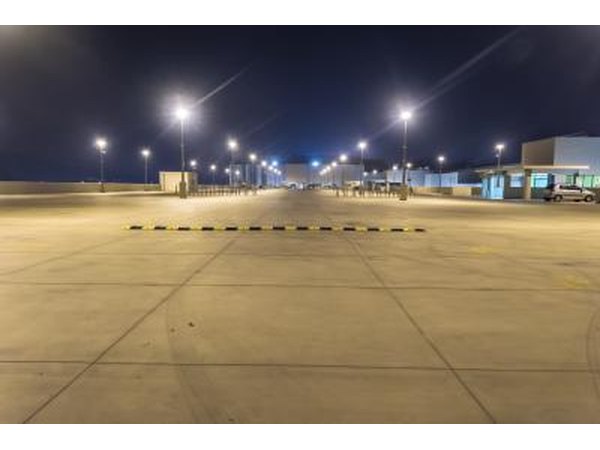 Empty industrial parking lot