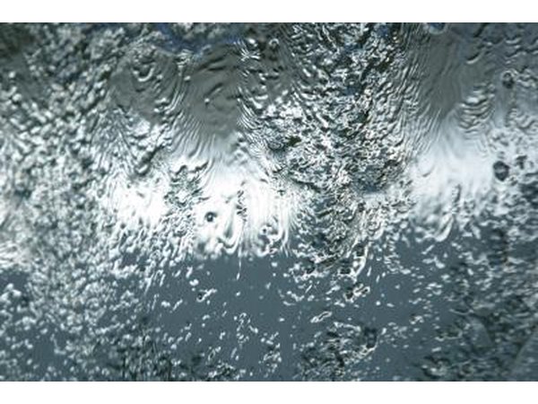 Water ripples on glass surface