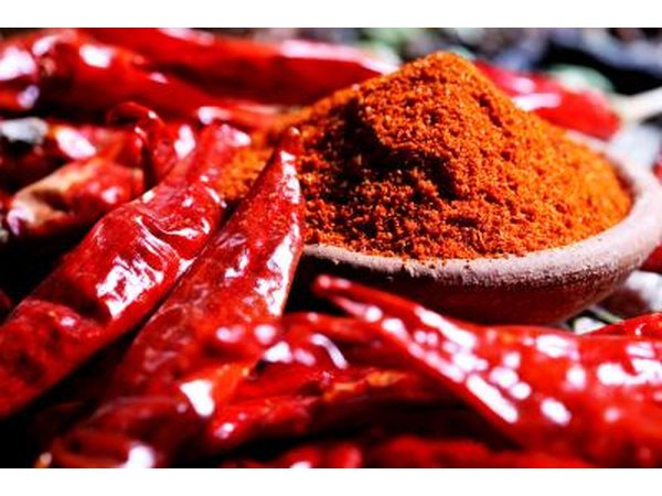 Powder from chili peppers.