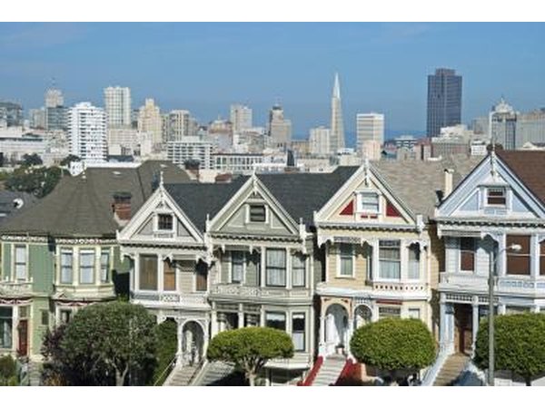 The "Painted Ladies" in Alamo Square in San Francisco, CA.