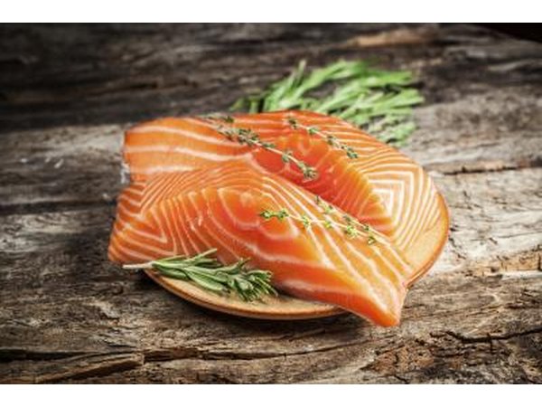 Fresh salmon and herbs