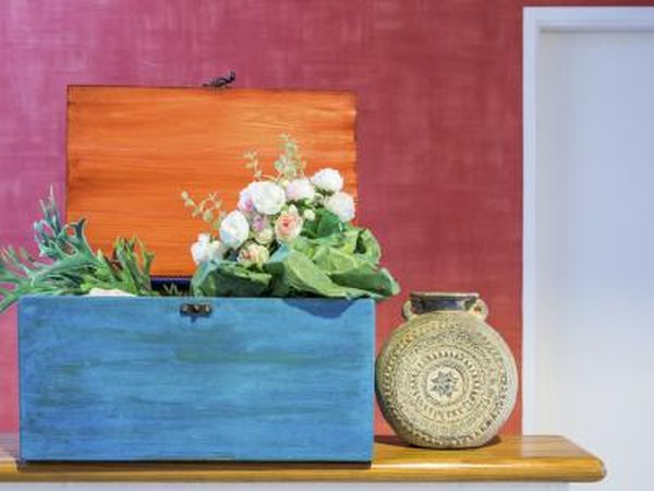 Painted wooden boxes.