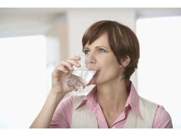 woman drinking water