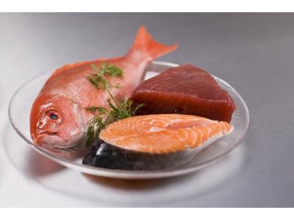 Fish cuts on a plate