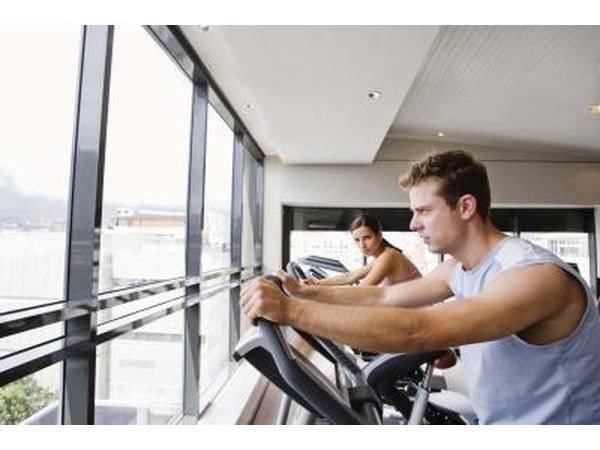 Man working out at a gym
