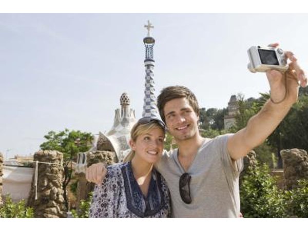 Couple take a photography on vacation