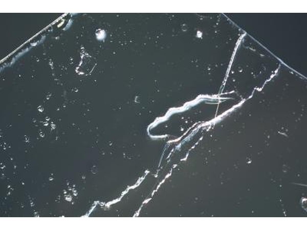 Weathered glass due to natural erosion