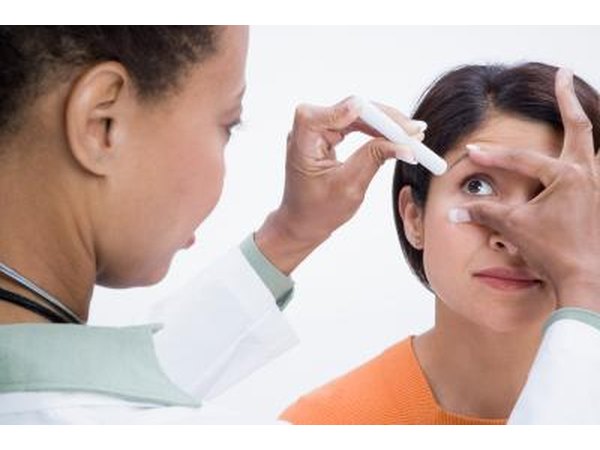 Woman with eye doctor