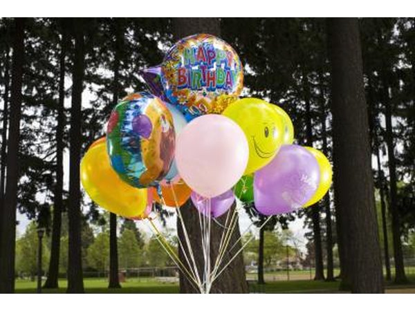 group of balloons outside