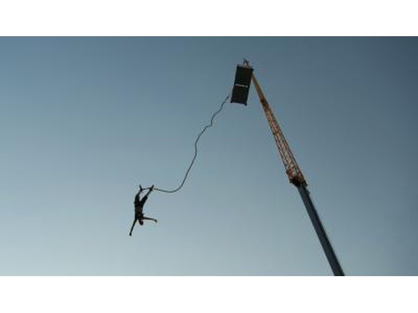 Man bungee jumping
