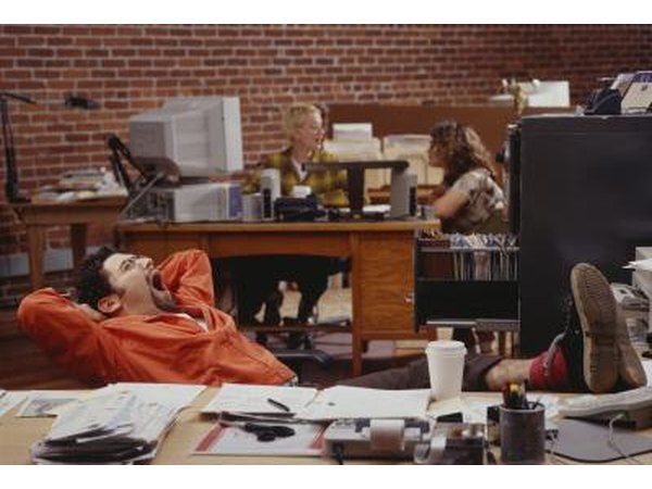 Office with red bricks.