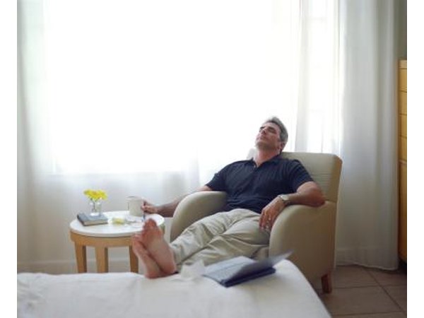 Man resting in room