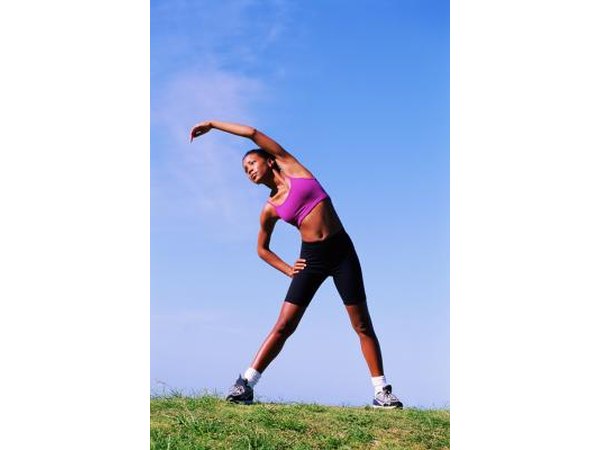 Woman exercising outside