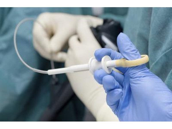 Doctors performing an upper gastrointestinal endoscopy.