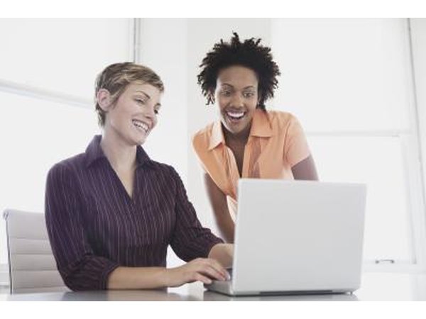 Women working on a computer