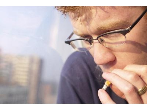 Man smoking cigarette