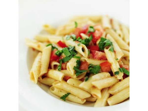 A dish using penne pasta