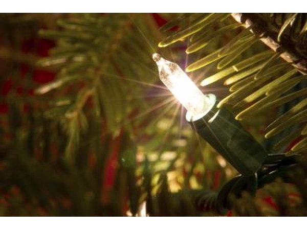 Mini-light bulb on Christmas tree