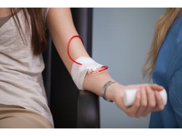 Having blood drawn.