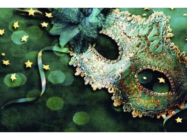 Mask on decorative table
