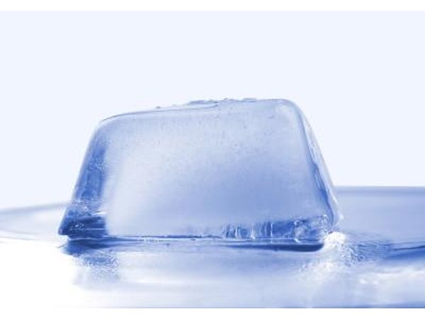 Ice cube for cooling rash area