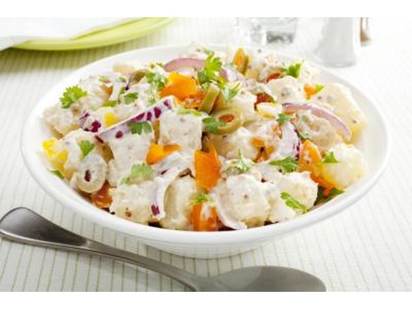 Bowl of fresh potato salad.