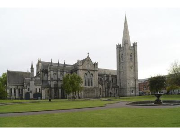 The exterior of St. Patrick's Church in Dublin, Ireland.