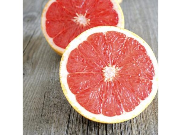 A halved grapefruit.