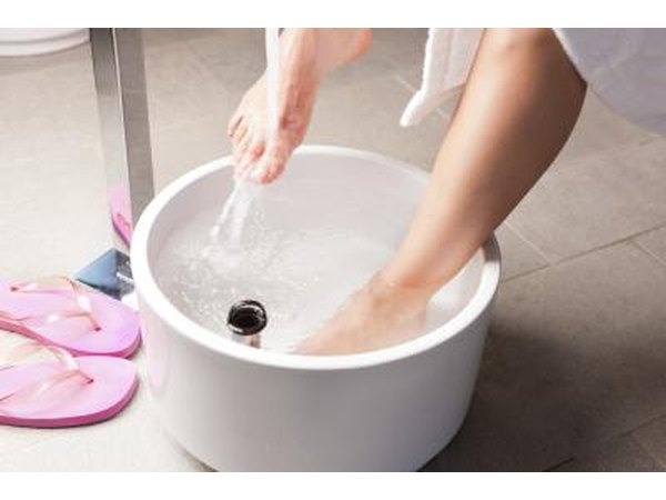 Soaking your feet in cool water with vinegar may help.