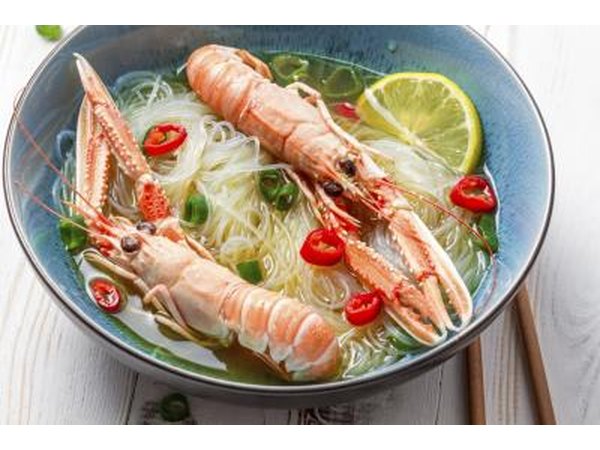 cooked shell fish in thai soup