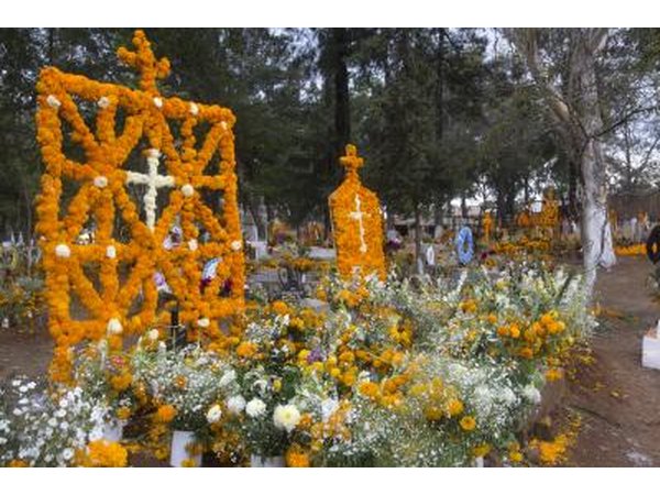 Orange marigolds are a popular flower choice.