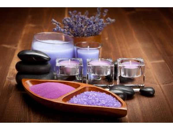 Aromatherapy candles and bath salts