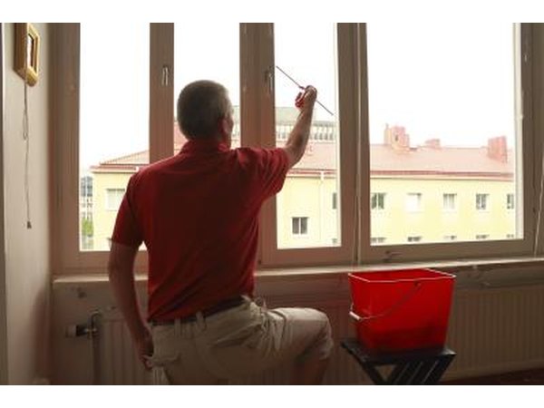 Man cleaning windows
