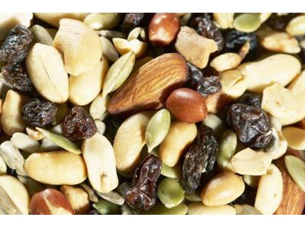 Assortment of trail mix.