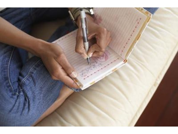 Woman writing list