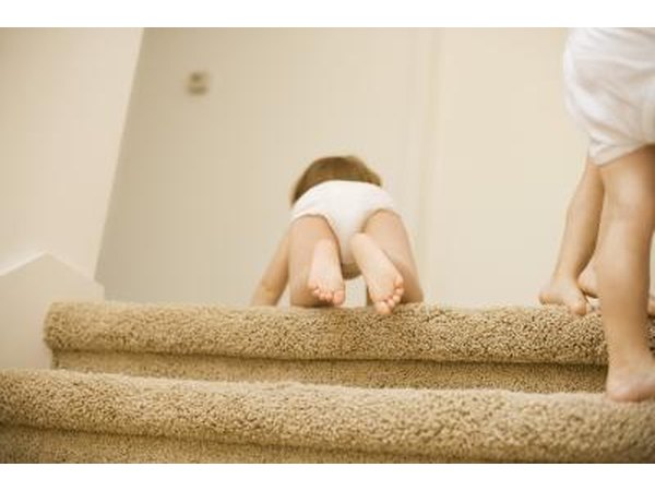 Carpeted staircase.