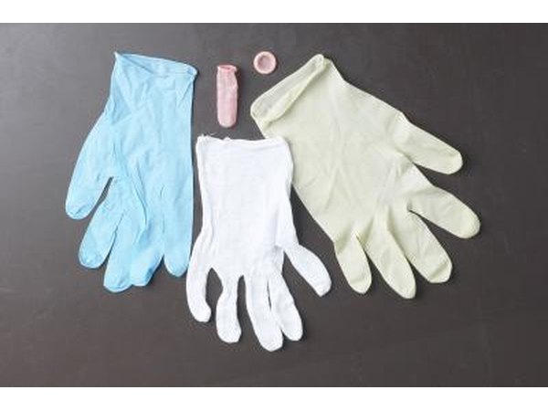 Latex gloves.