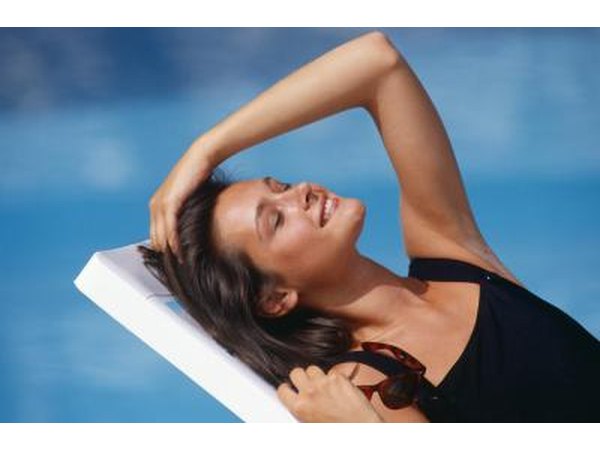 Woman sun bathing