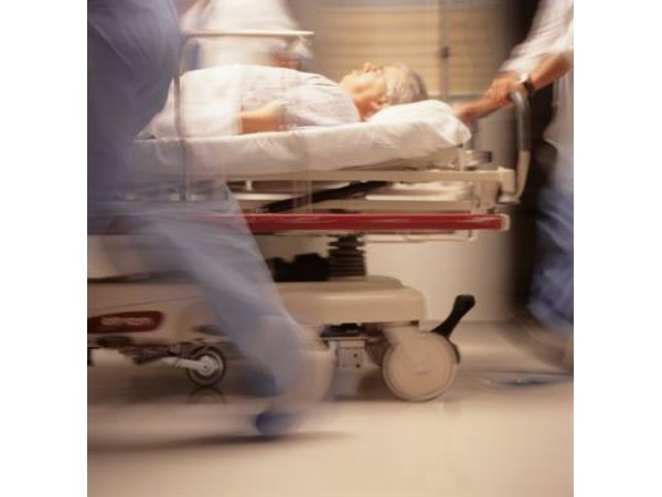 Injured man on stretcher